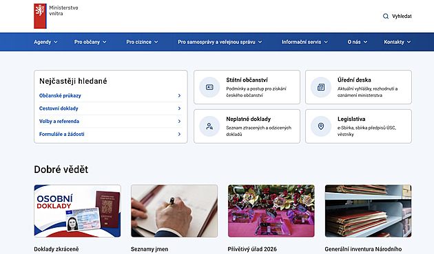 Nový web po 18 letech. Dočkalo se vnitro, hasiči i policie. Jak se vám líbí?